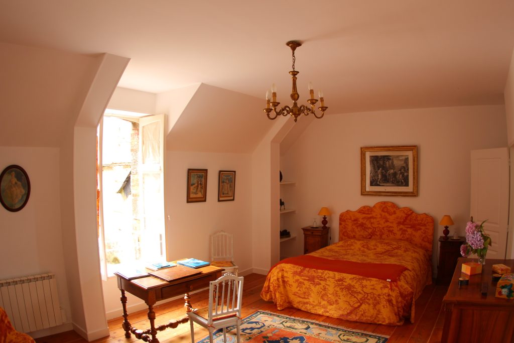 Moat bedroom at Château de Flottemanville, view from the second bed