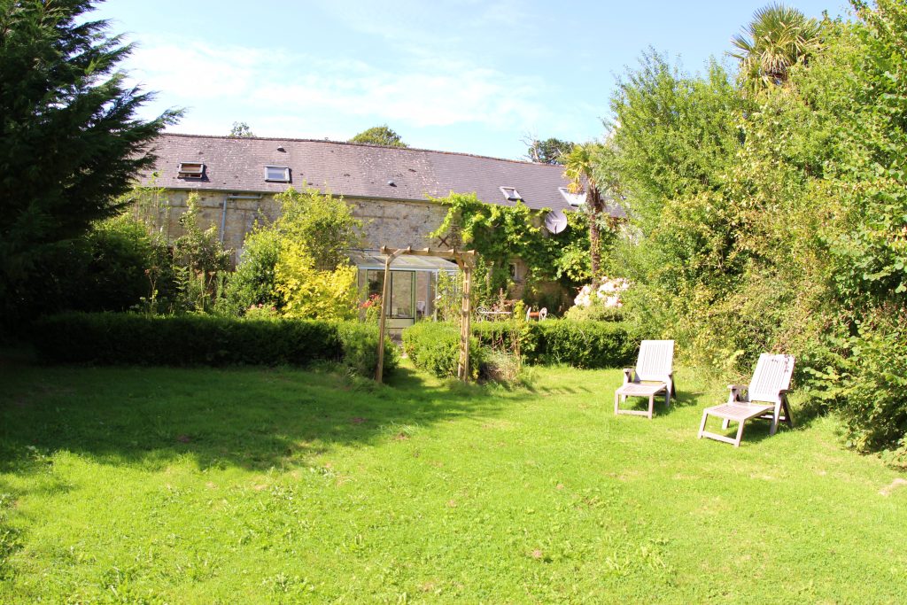 Garden view from the Garden Cottage at Château de Flottemanville, Normandy