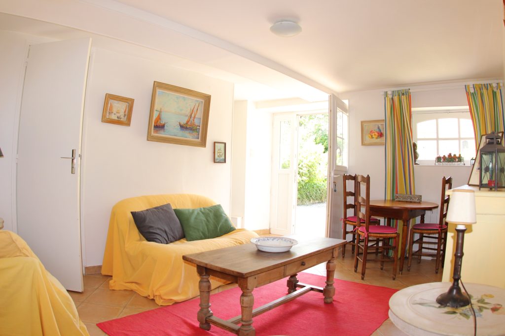 Living room of the Garden Cottage at Château de Flottemanville