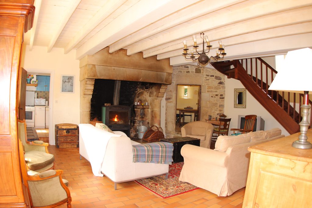 Living room of La Ferme cottage at Château de Flottemanville