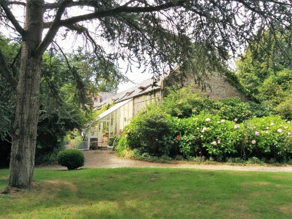La Serre cottage exterior, château side, Château de Flottemanville Normandy