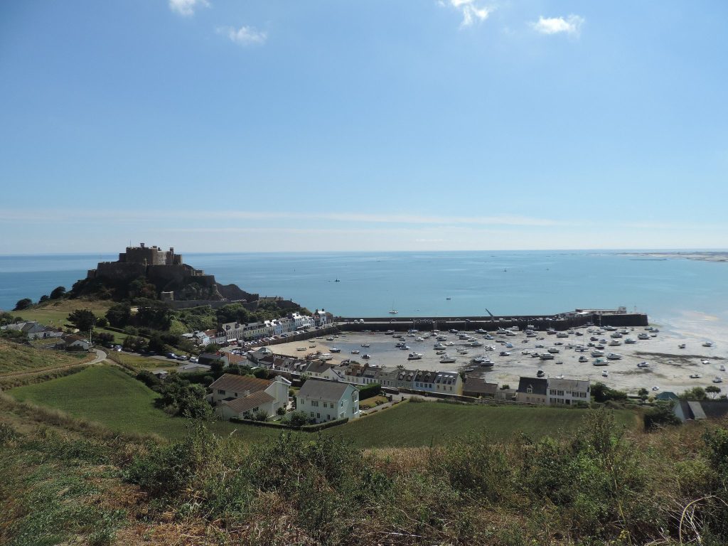 Mont Orgueil castle above Gorey harbour, Jersey